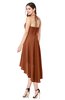 ColsBM Hannah Bombay Brown Casual A-line Halter Half Backless Asymmetric Ruching Plus Size Bridesmaid Dresses