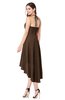 ColsBM Hannah Chocolate Brown Casual A-line Halter Half Backless Asymmetric Ruching Plus Size Bridesmaid Dresses