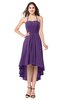 ColsBM Hannah Dark Purple Casual A-line Halter Half Backless Asymmetric Ruching Plus Size Bridesmaid Dresses