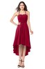 ColsBM Hannah Dark Red Casual A-line Halter Half Backless Asymmetric Ruching Plus Size Bridesmaid Dresses
