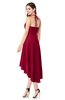 ColsBM Hannah Dark Red Casual A-line Halter Half Backless Asymmetric Ruching Plus Size Bridesmaid Dresses