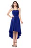 ColsBM Hannah Electric Blue Casual A-line Halter Half Backless Asymmetric Ruching Plus Size Bridesmaid Dresses