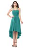 ColsBM Hannah Emerald Green Casual A-line Halter Half Backless Asymmetric Ruching Plus Size Bridesmaid Dresses