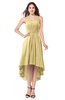 ColsBM Hannah Gold Casual A-line Halter Half Backless Asymmetric Ruching Plus Size Bridesmaid Dresses