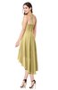 ColsBM Hannah Gold Casual A-line Halter Half Backless Asymmetric Ruching Plus Size Bridesmaid Dresses