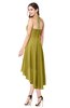 ColsBM Hannah Golden Olive Casual A-line Halter Half Backless Asymmetric Ruching Plus Size Bridesmaid Dresses