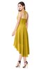 ColsBM Hannah Lemon Curry Casual A-line Halter Half Backless Asymmetric Ruching Plus Size Bridesmaid Dresses