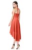 ColsBM Hannah Living Coral Casual A-line Halter Half Backless Asymmetric Ruching Plus Size Bridesmaid Dresses
