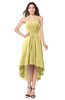 ColsBM Hannah Misted Yellow Casual A-line Halter Half Backless Asymmetric Ruching Plus Size Bridesmaid Dresses