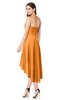 ColsBM Hannah Orange Casual A-line Halter Half Backless Asymmetric Ruching Plus Size Bridesmaid Dresses
