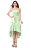 ColsBM Hannah Pale Green Casual A-line Halter Half Backless Asymmetric Ruching Plus Size Bridesmaid Dresses