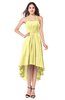ColsBM Hannah Pastel Yellow Casual A-line Halter Half Backless Asymmetric Ruching Plus Size Bridesmaid Dresses