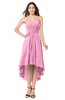 ColsBM Hannah Pink Casual A-line Halter Half Backless Asymmetric Ruching Plus Size Bridesmaid Dresses