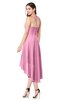 ColsBM Hannah Pink Casual A-line Halter Half Backless Asymmetric Ruching Plus Size Bridesmaid Dresses