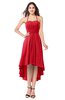 ColsBM Hannah Red Casual A-line Halter Half Backless Asymmetric Ruching Plus Size Bridesmaid Dresses