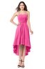 ColsBM Hannah Rose Pink Casual A-line Halter Half Backless Asymmetric Ruching Plus Size Bridesmaid Dresses