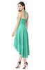 ColsBM Hannah Seafoam Green Casual A-line Halter Half Backless Asymmetric Ruching Plus Size Bridesmaid Dresses