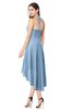 ColsBM Hannah Sky Blue Casual A-line Halter Half Backless Asymmetric Ruching Plus Size Bridesmaid Dresses