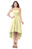 ColsBM Hannah Soft Yellow Casual A-line Halter Half Backless Asymmetric Ruching Plus Size Bridesmaid Dresses