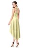 ColsBM Hannah Soft Yellow Casual A-line Halter Half Backless Asymmetric Ruching Plus Size Bridesmaid Dresses