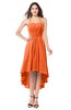 ColsBM Hannah Tangerine Casual A-line Halter Half Backless Asymmetric Ruching Plus Size Bridesmaid Dresses