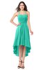 ColsBM Hannah Viridian Green Casual A-line Halter Half Backless Asymmetric Ruching Plus Size Bridesmaid Dresses