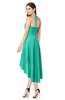 ColsBM Hannah Viridian Green Casual A-line Halter Half Backless Asymmetric Ruching Plus Size Bridesmaid Dresses