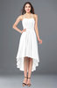 ColsBM Hannah White Casual A-line Halter Half Backless Asymmetric Ruching Plus Size Bridesmaid Dresses