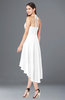 ColsBM Hannah White Casual A-line Halter Half Backless Asymmetric Ruching Plus Size Bridesmaid Dresses