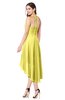 ColsBM Hannah Yellow Iris Casual A-line Halter Half Backless Asymmetric Ruching Plus Size Bridesmaid Dresses