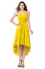 ColsBM Hannah Yellow Casual A-line Halter Half Backless Asymmetric Ruching Plus Size Bridesmaid Dresses