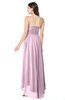 ColsBM Autumn Baby Pink Simple A-line Sleeveless Zip up Asymmetric Ruching Plus Size Bridesmaid Dresses