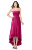 ColsBM Autumn Beetroot Purple Simple A-line Sleeveless Zip up Asymmetric Ruching Plus Size Bridesmaid Dresses