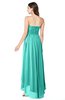 ColsBM Autumn Blue Turquoise Simple A-line Sleeveless Zip up Asymmetric Ruching Plus Size Bridesmaid Dresses