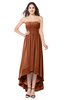 ColsBM Autumn Bombay Brown Simple A-line Sleeveless Zip up Asymmetric Ruching Plus Size Bridesmaid Dresses