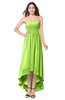 ColsBM Autumn Bright Green Simple A-line Sleeveless Zip up Asymmetric Ruching Plus Size Bridesmaid Dresses