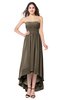 ColsBM Autumn Carafe Brown Simple A-line Sleeveless Zip up Asymmetric Ruching Plus Size Bridesmaid Dresses