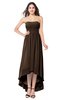 ColsBM Autumn Copper Simple A-line Sleeveless Zip up Asymmetric Ruching Plus Size Bridesmaid Dresses
