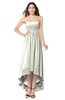 ColsBM Autumn Cream Simple A-line Sleeveless Zip up Asymmetric Ruching Plus Size Bridesmaid Dresses