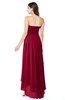 ColsBM Autumn Dark Red Simple A-line Sleeveless Zip up Asymmetric Ruching Plus Size Bridesmaid Dresses