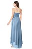 ColsBM Autumn Dusty Blue Simple A-line Sleeveless Zip up Asymmetric Ruching Plus Size Bridesmaid Dresses
