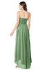 ColsBM Autumn Fair Green Simple A-line Sleeveless Zip up Asymmetric Ruching Plus Size Bridesmaid Dresses