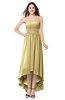 ColsBM Autumn Gold Simple A-line Sleeveless Zip up Asymmetric Ruching Plus Size Bridesmaid Dresses