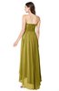 ColsBM Autumn Golden Olive Simple A-line Sleeveless Zip up Asymmetric Ruching Plus Size Bridesmaid Dresses