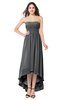 ColsBM Autumn Grey Simple A-line Sleeveless Zip up Asymmetric Ruching Plus Size Bridesmaid Dresses