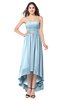 ColsBM Autumn Ice Blue Simple A-line Sleeveless Zip up Asymmetric Ruching Plus Size Bridesmaid Dresses
