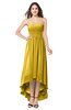 ColsBM Autumn Lemon Curry Simple A-line Sleeveless Zip up Asymmetric Ruching Plus Size Bridesmaid Dresses