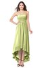 ColsBM Autumn Lime Green Simple A-line Sleeveless Zip up Asymmetric Ruching Plus Size Bridesmaid Dresses