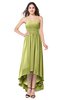 ColsBM Autumn Linden Green Simple A-line Sleeveless Zip up Asymmetric Ruching Plus Size Bridesmaid Dresses