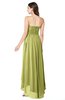 ColsBM Autumn Linden Green Simple A-line Sleeveless Zip up Asymmetric Ruching Plus Size Bridesmaid Dresses